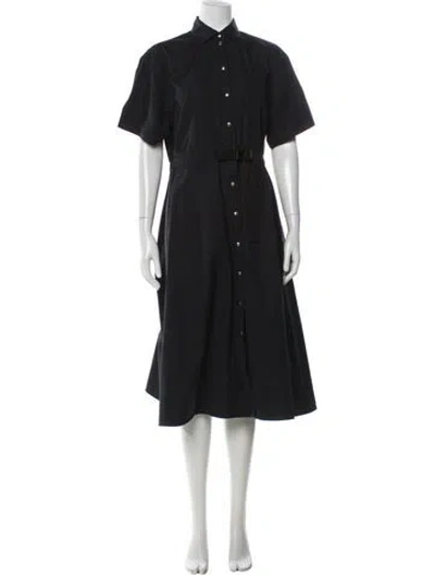 Pre-owned Moncler Midi Length Dress In Black