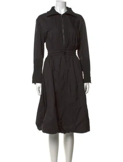 Pre-owned Moncler Midi Length Dress In Black