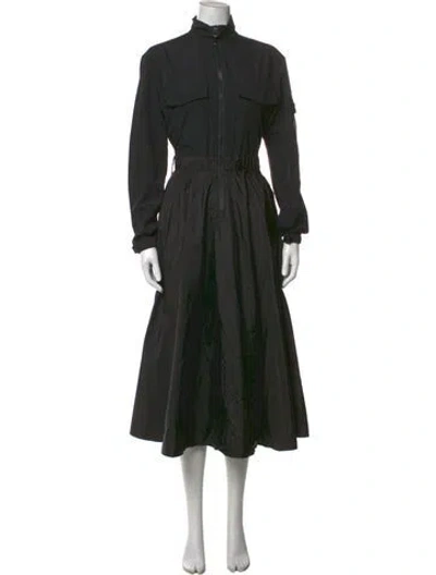 Pre-owned Moncler Midi Length Dress In Black