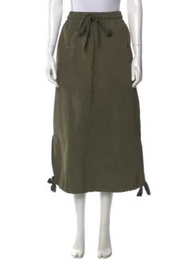 Pre-owned Moncler Midi Length Skirt In Green