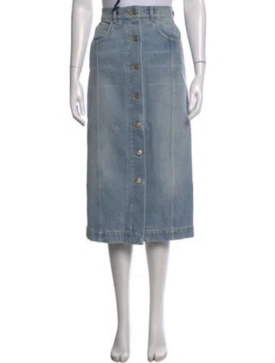 Pre-owned Moncler Midi Length Skirt W/ Tags In Blue
