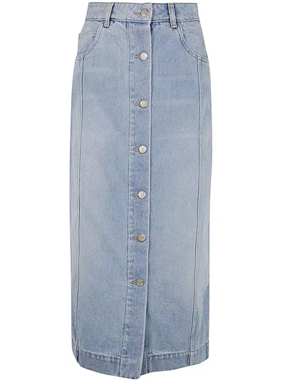 Moncler Midi Skirt In Blue