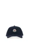 Moncler Midnight Blue Cotton Baseball Cap In Blue