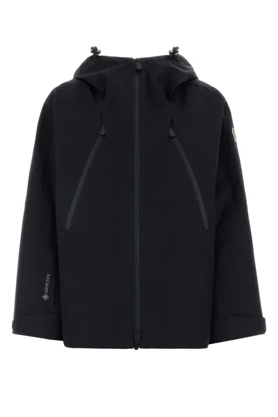 Moncler Midnight Blue Gore-tex Santec Windbreaker In Black