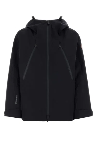 Moncler Midnight Blue Gore-tex Santec Windbreaker In Black
