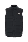 Moncler Men Midnight Blue Nylon Barthe Sleeveless Down Jacket In Black