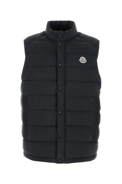 Moncler Midnight Blue Nylon Barthe Vest In Black