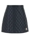 Moncler Navy Blue Diamond-quilted Mini Skirt