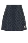 Moncler Navy Blue Diamond-quilted Mini Skirt