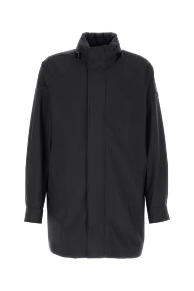 Moncler Midnight Blue Polyester Lanche Jacket In Black