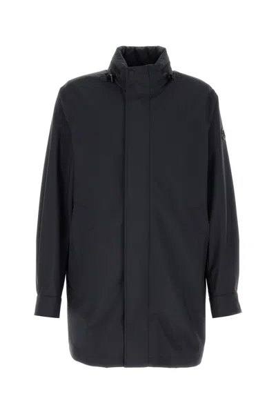 Moncler Midnight Blue Polyester Lanche Jacket In Black