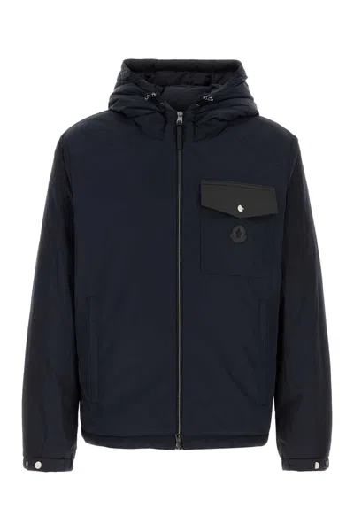 Moncler Midnight Blue Polyester Nohedes Down Jacket In Black