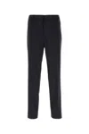 Moncler Midnight Blue Stretch Wool Blend Pant In Black