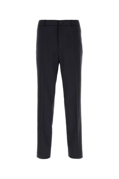 Moncler Midnight Blue Stretch Wool Blend Pant In Black