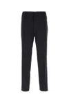 Moncler Midnight Blue Stretch Wool Blend Pant In Black