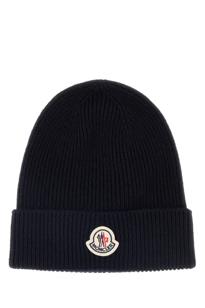 Moncler Midnight Blue Wool Beanie Hat