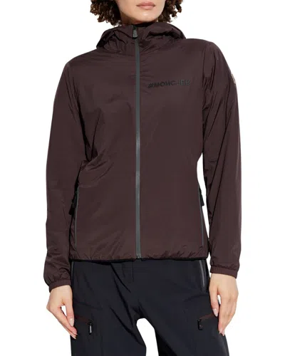 Moncler Mietres Hooded Shell Jacket In Brown