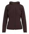 Moncler Mietres Packable Hooded Shell Jacket, Women, Brown, Size: 2 In Red