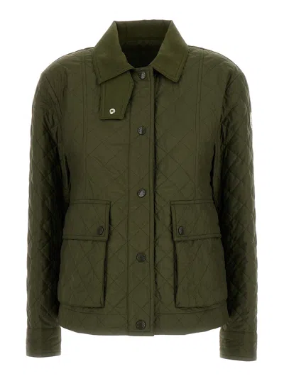 Moncler Military Green Padded 'galene' Jacket In Technical Fabric Woman