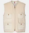 Moncler Mimosas Braided Trim Teddy Down Vest In Neutral