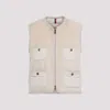 Moncler Mimosas Braided Trim Teddy Down Vest In Neutral