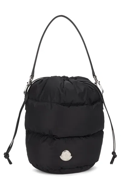 Moncler Mini Bucket Handbag With Drawstring Closure In Black