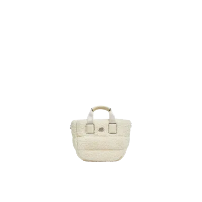 Moncler Mini-cabas Caradoc En Shearling In White