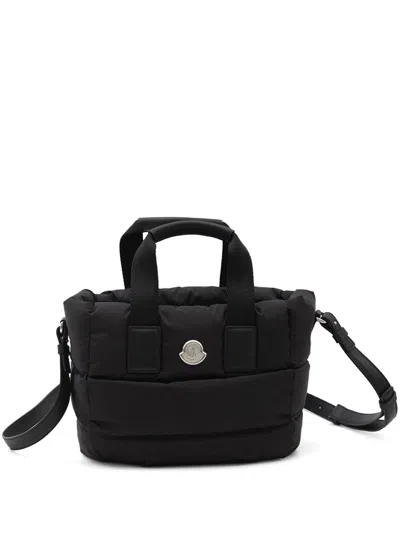 Moncler Mini Caradoc Quilted Tote Bag In Black