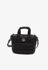 Moncler Micro Shoulder Bag With Quilted Design And Removable Strap In Black