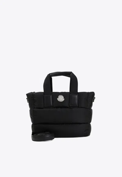 Moncler Mini Caradoc Padded Tote Bag In Black