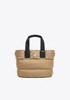 Moncler Compact Caradoc Tote Bag With Shoulder Strap In Brown