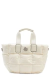Moncler Mini Caradoc Puffer Tote In Silk White