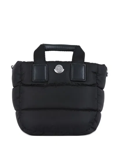 Moncler Mini Caradoc Quilted Tote Bag In Black