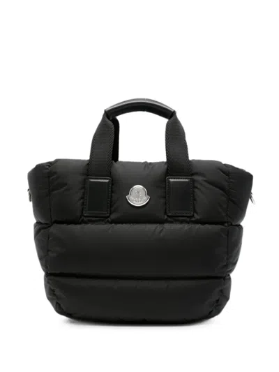 Moncler Mini Caradoc Quilted Tote Bag In Black