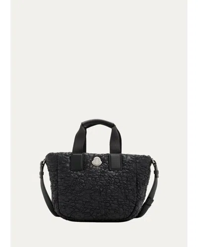 Moncler Mini Caradoc Textured Tote Bag In Black