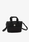 Moncler Borsa A Mano Caradoc Mini In Tessuto Nero Donna In Black