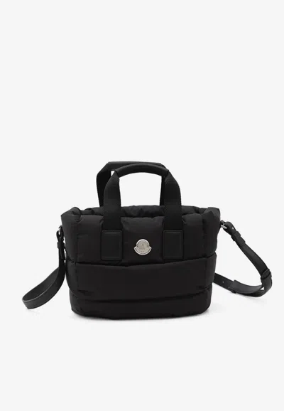 Moncler Borsa A Mano Caradoc Mini In Tessuto Nero Donna In Black