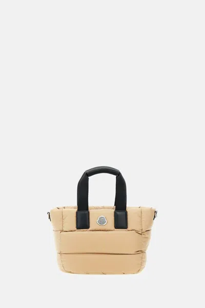 Moncler Mini Caradoc Tote Bag In Beige
