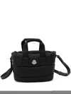 Moncler Borsa A Mano Caradoc Mini In Tessuto Nero Donna In Black