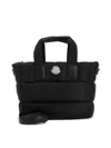 Moncler Borsa A Mano Caradoc Mini In Tessuto Nero Donna In Black