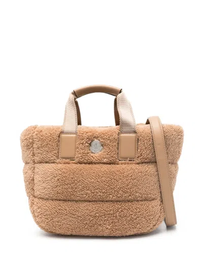 Moncler Mini Caradoc Tote Bag In Brown
