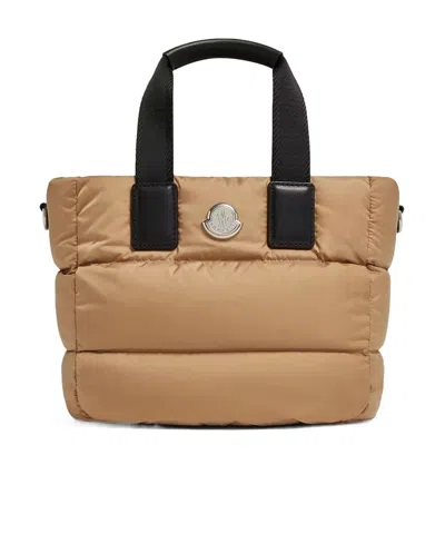 Moncler Mini Caradoc Tote Bag In Sand