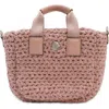 Moncler Mini Caradoc Woven Crossbody Bag In Rose Dawn