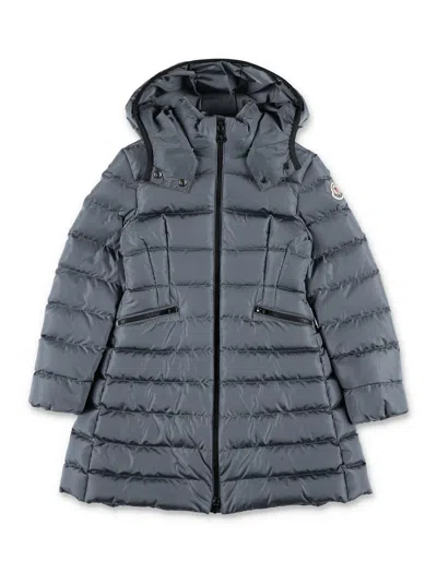 Moncler Mini Charpal Puffer Jacket With Detachable Hood In Grigio