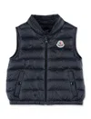 Moncler Mini Down Vest With Packable Design In Blue