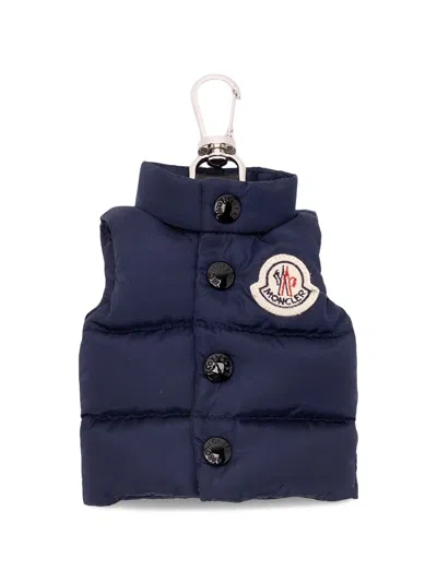 Moncler Mini Down-filled Accessory With Snap Closure In Blue