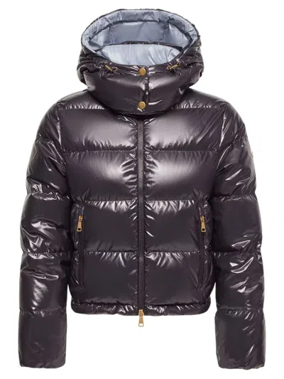 Moncler Mini Down-filled Coat With Adjustable Hood - Size 0 In Blu
