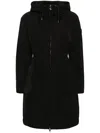 Moncler Mini Drawstring Hooded Jacket With Zip Closure In Blue
