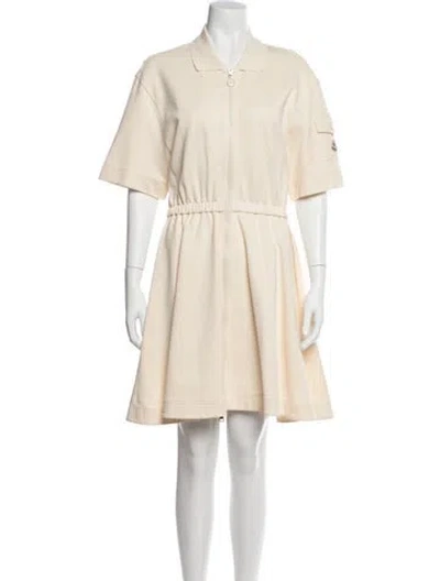 Pre-owned Moncler Mini Dress In Neutral