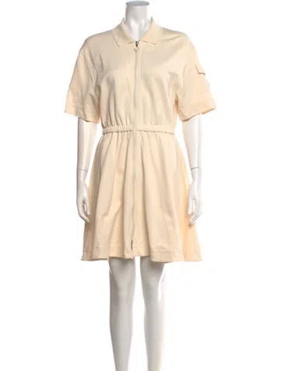 Pre-owned Moncler Mini Dress In Neutrals